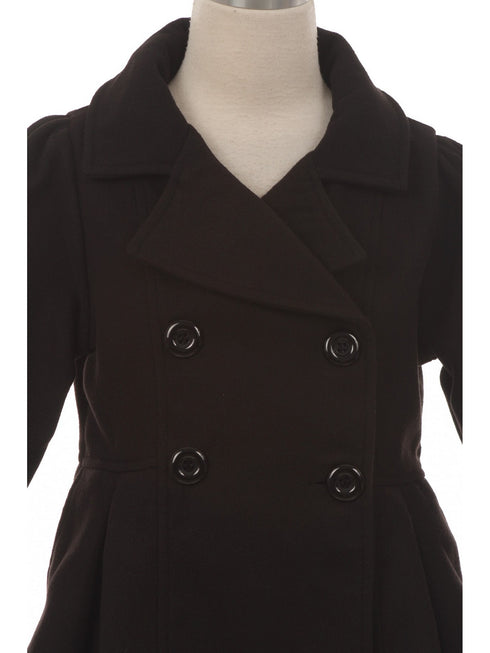 Crayon Kids Girls Abrigo de invierno de manga larga con botones 2T-16